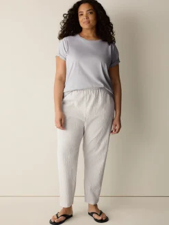Organic Cotton Pucker Check Tapered Pant