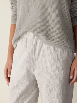 Organic Cotton Pucker Check Tapered Pant