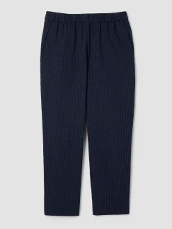 Organic Cotton Pucker Check Tapered Pant