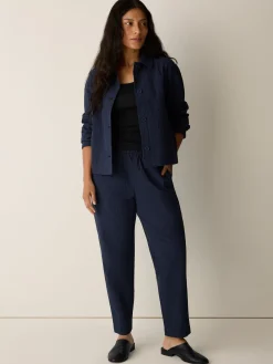 Organic Cotton Pucker Check Tapered Pant
