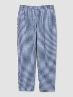Organic Cotton Pucker Check Tapered Pant
