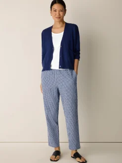 Organic Cotton Pucker Check Tapered Pant