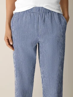 Organic Cotton Pucker Check Tapered Pant