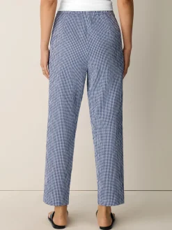 Organic Cotton Pucker Check Tapered Pant