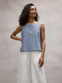 Organic Cotton Pucker Check Vest