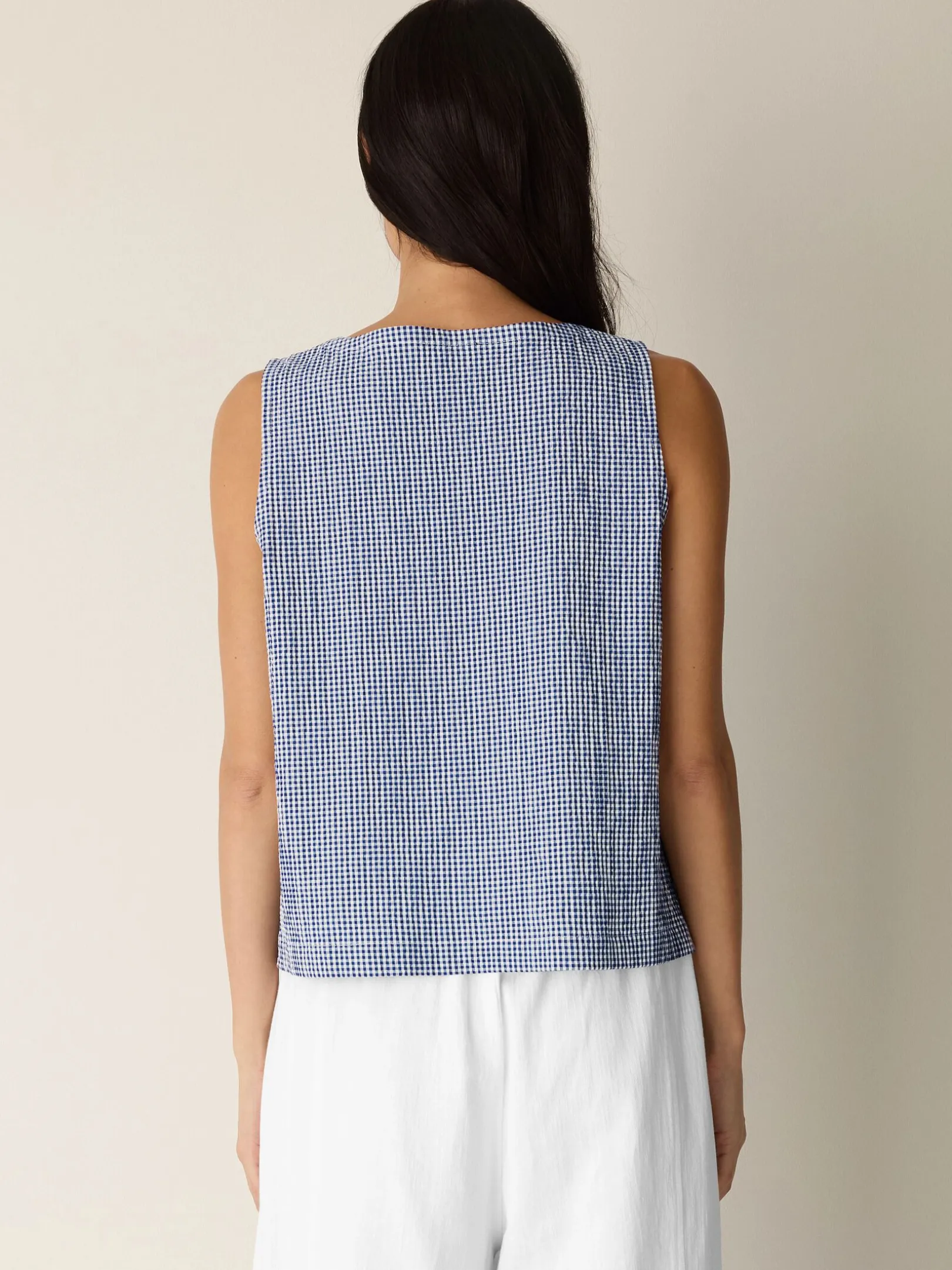 Organic Cotton Pucker Check Vest