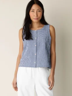 Organic Cotton Pucker Check Vest