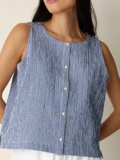 Organic Cotton Pucker Check Vest