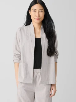 Organic Cotton Pucker High Collar Jacket
