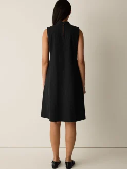 Organic Cotton Pucker Mock Neck Dress