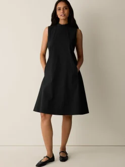 Organic Cotton Pucker Mock Neck Dress
