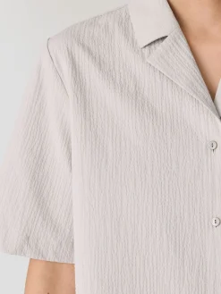 Organic Cotton Pucker Notch Collar Shirt
