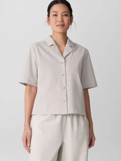 Organic Cotton Pucker Notch Collar Shirt