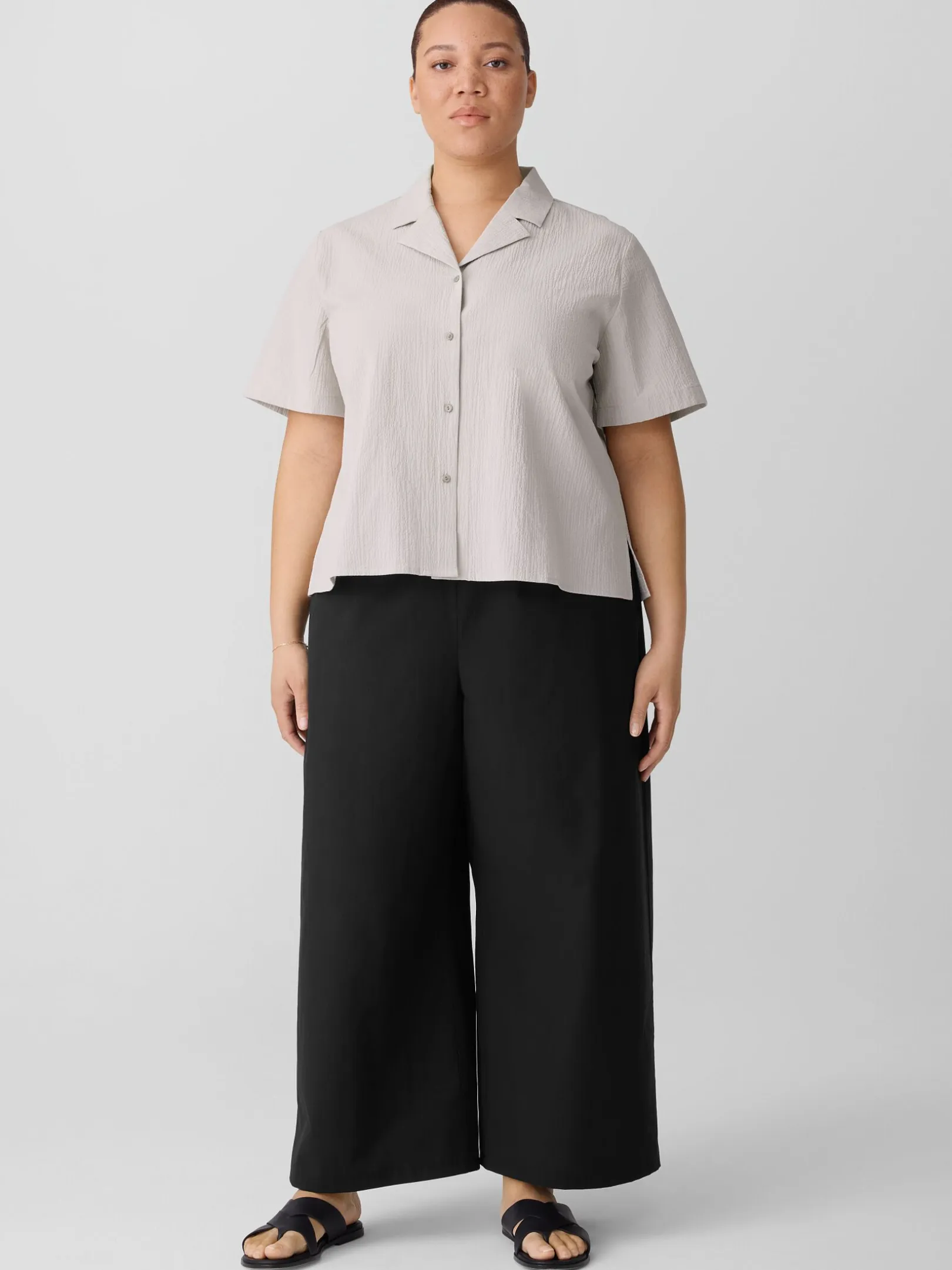 Organic Cotton Pucker Notch Collar Shirt