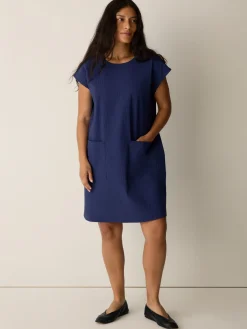 Organic Cotton Pucker Round Neck Dress