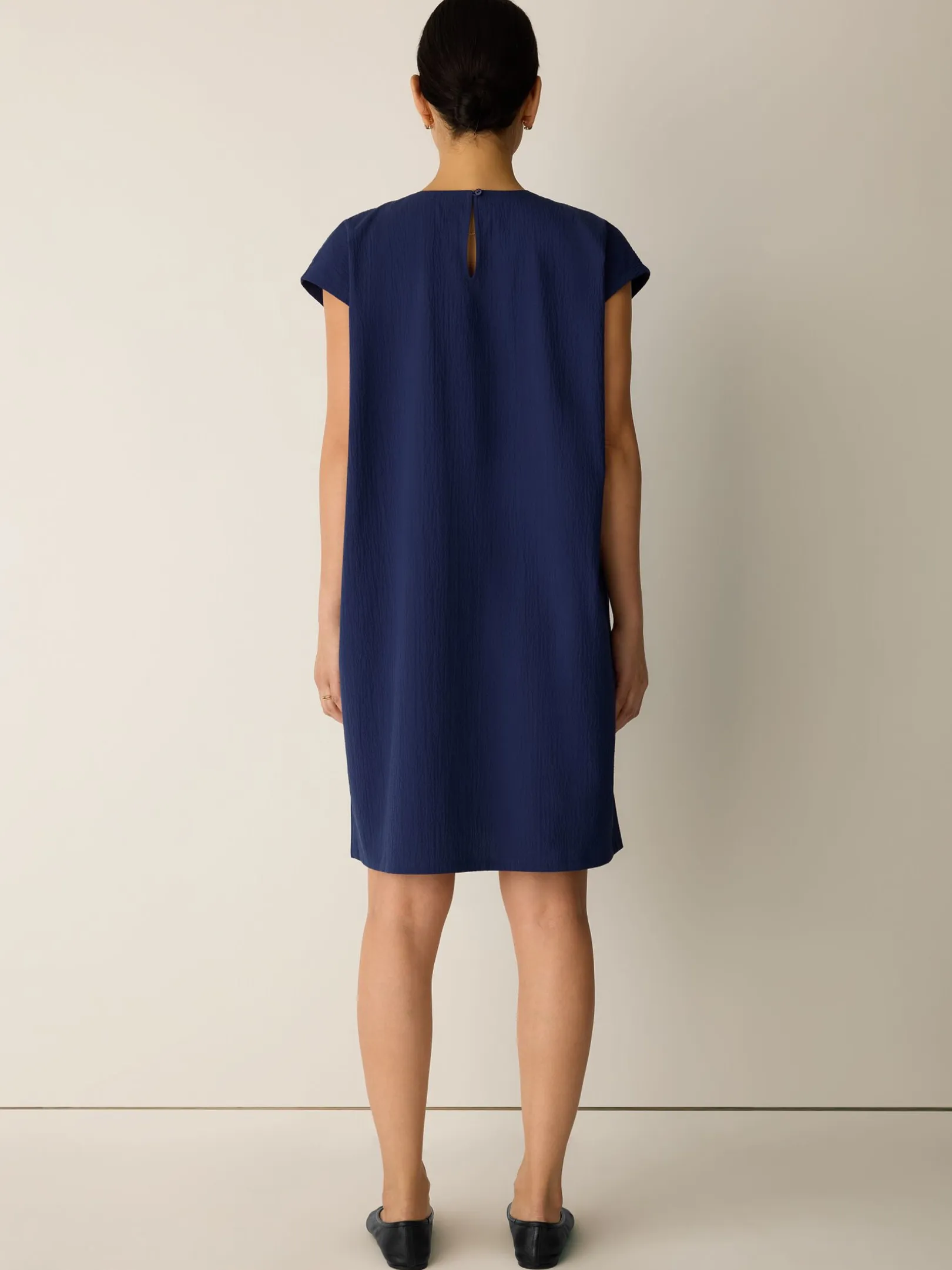 Organic Cotton Pucker Round Neck Dress