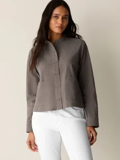 Organic Cotton Pucker Shirt Jacket