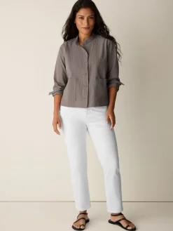 Organic Cotton Pucker Shirt Jacket