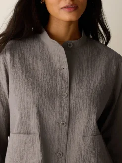 Organic Cotton Pucker Shirt Jacket