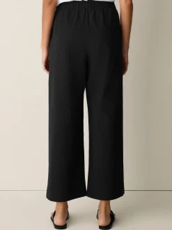 Organic Cotton Pucker Wide-Leg Pant