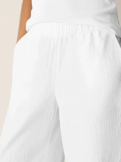 Organic Cotton Pucker Wide-Leg Pant