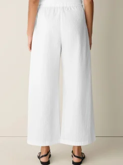 Organic Cotton Pucker Wide-Leg Pant