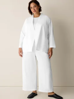 Organic Cotton Pucker Wide-Leg Pant