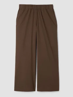 Organic Cotton Pucker Wide-Leg Pant