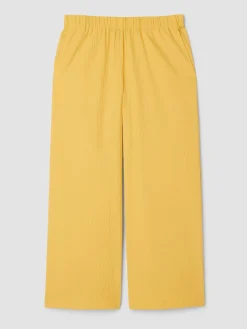 Organic Cotton Pucker Wide-Leg Pant