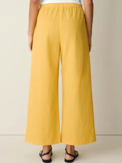 Organic Cotton Pucker Wide-Leg Pant