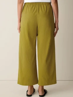 Organic Cotton Pucker Wide-Leg Pant