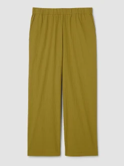 Organic Cotton Pucker Wide-Leg Pant