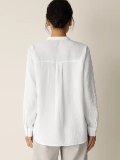 Organic Cotton Ripple Band Collar Shirt