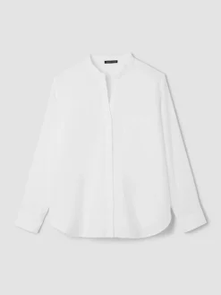 Organic Cotton Ripple Band Collar Shirt