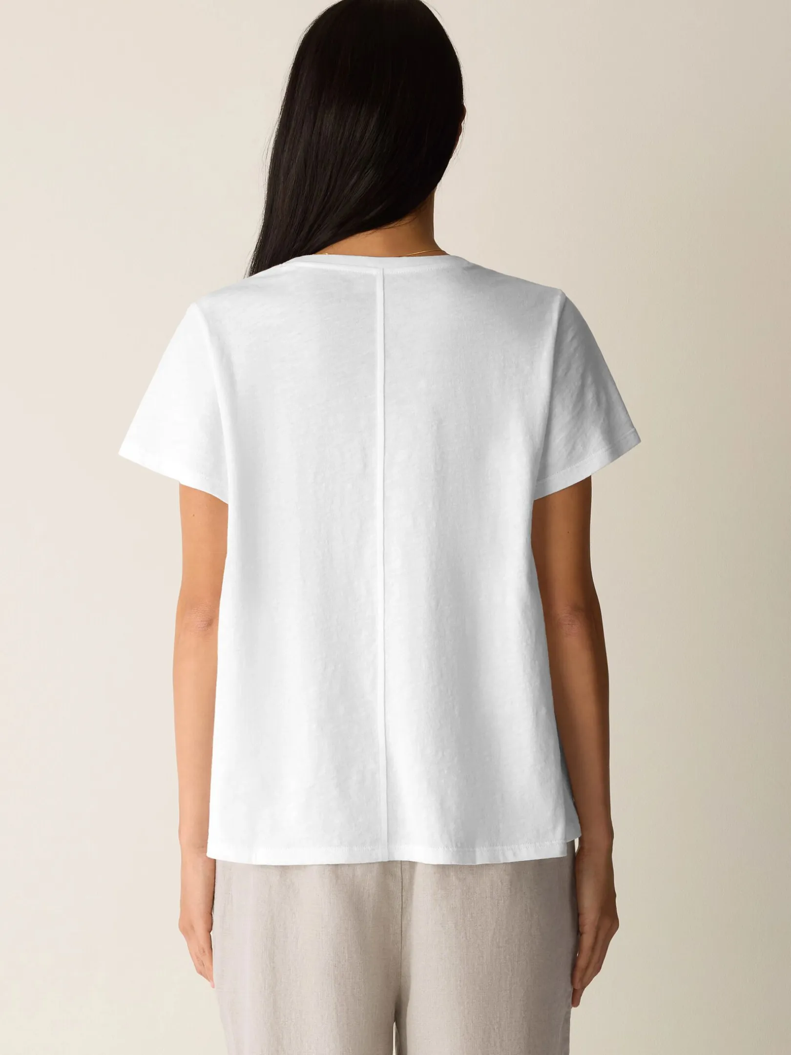 Organic Cotton Slubby Jersey Crew Neck Tee