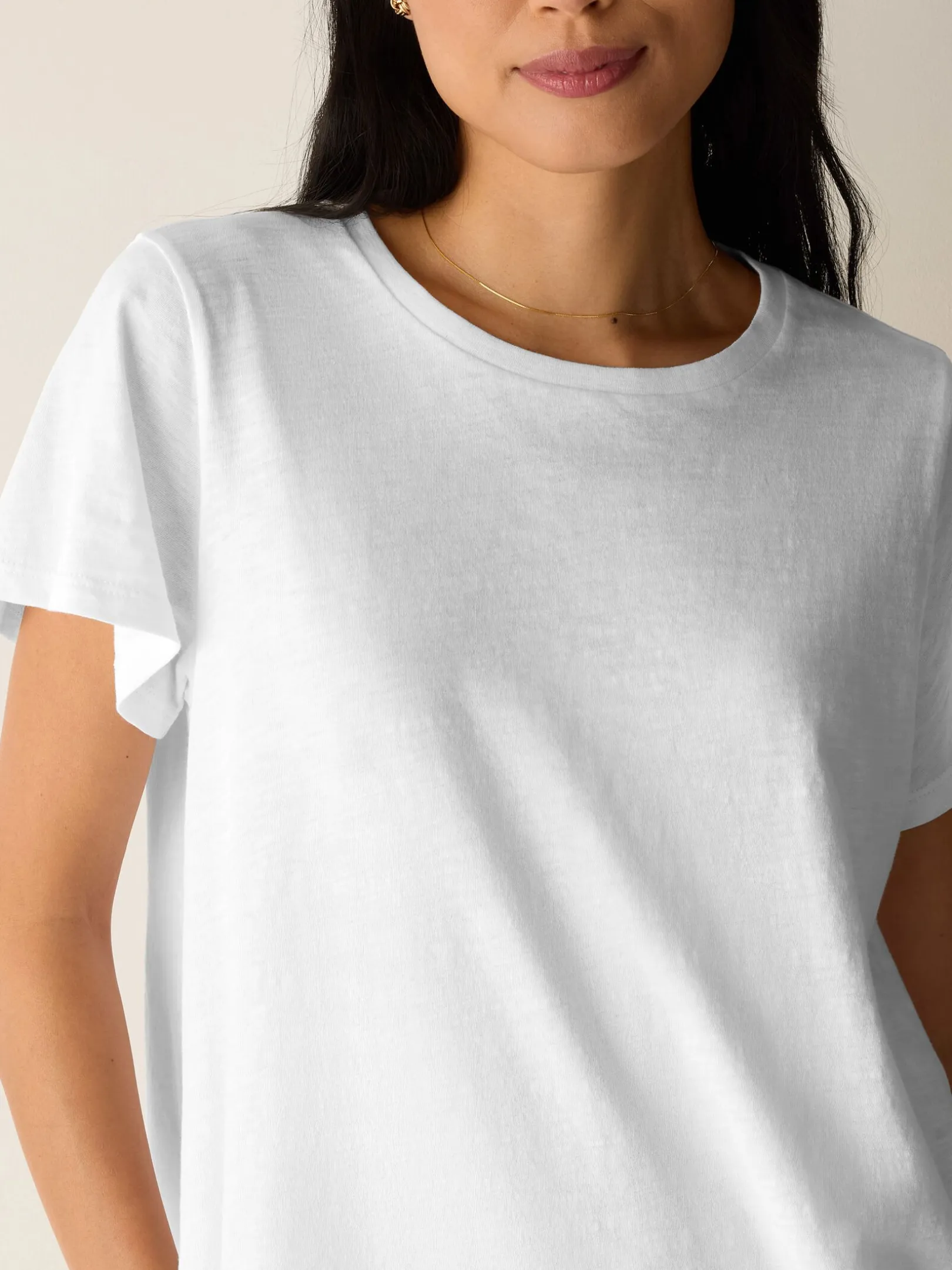 Organic Cotton Slubby Jersey Crew Neck Tee