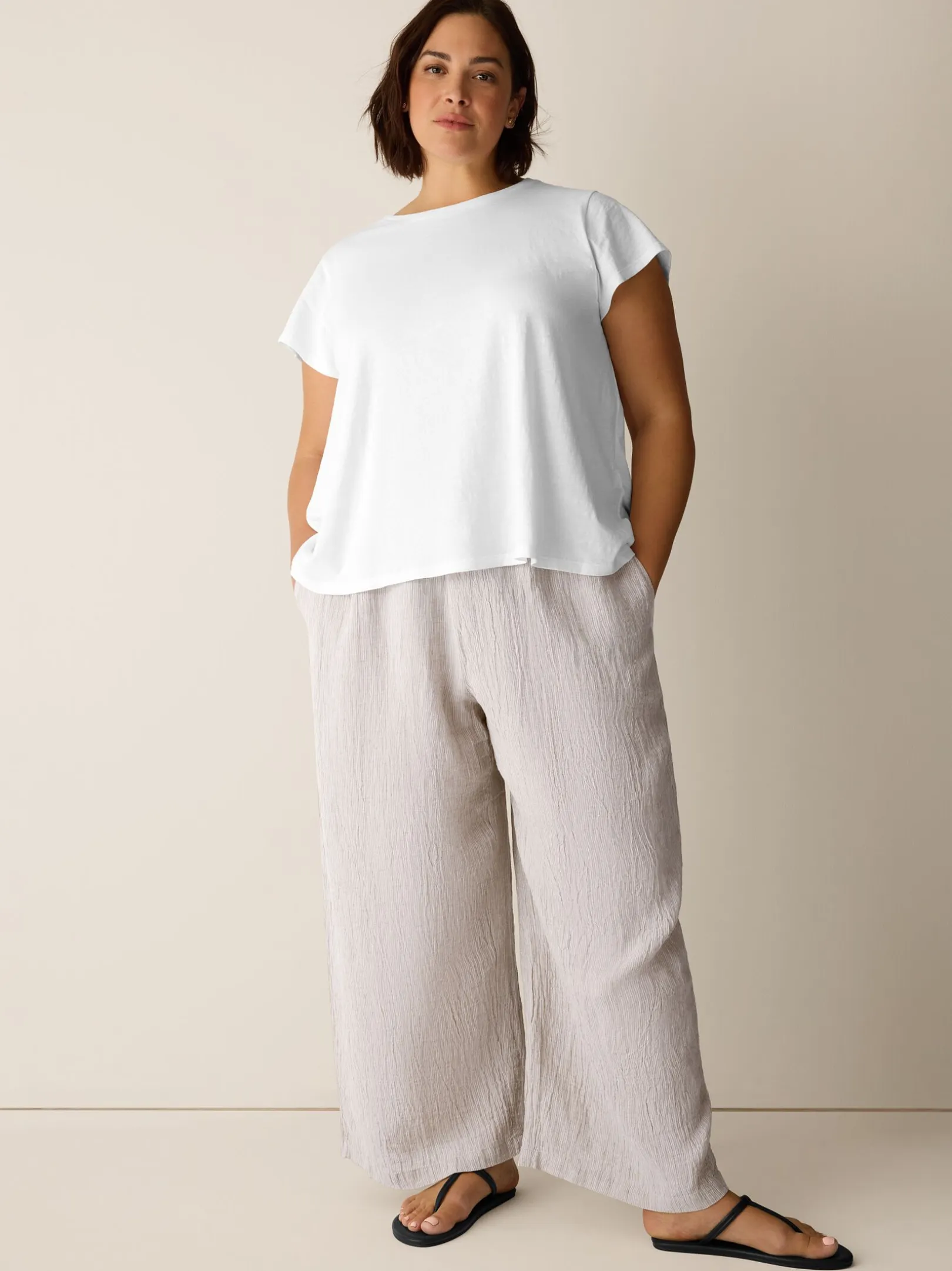 Organic Cotton Slubby Jersey Crew Neck Tee