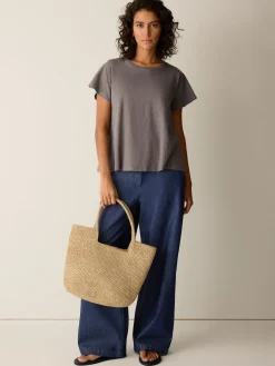 Organic Cotton Slubby Jersey Crew Neck Tee