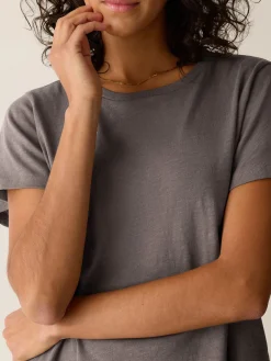 Organic Cotton Slubby Jersey Crew Neck Tee