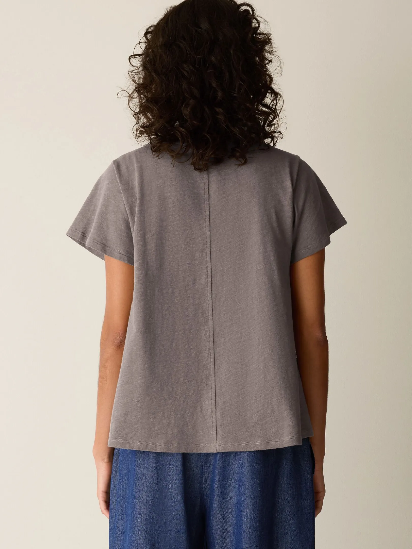 Organic Cotton Slubby Jersey Crew Neck Tee