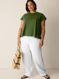 Organic Cotton Slubby Jersey Crew Neck Tee