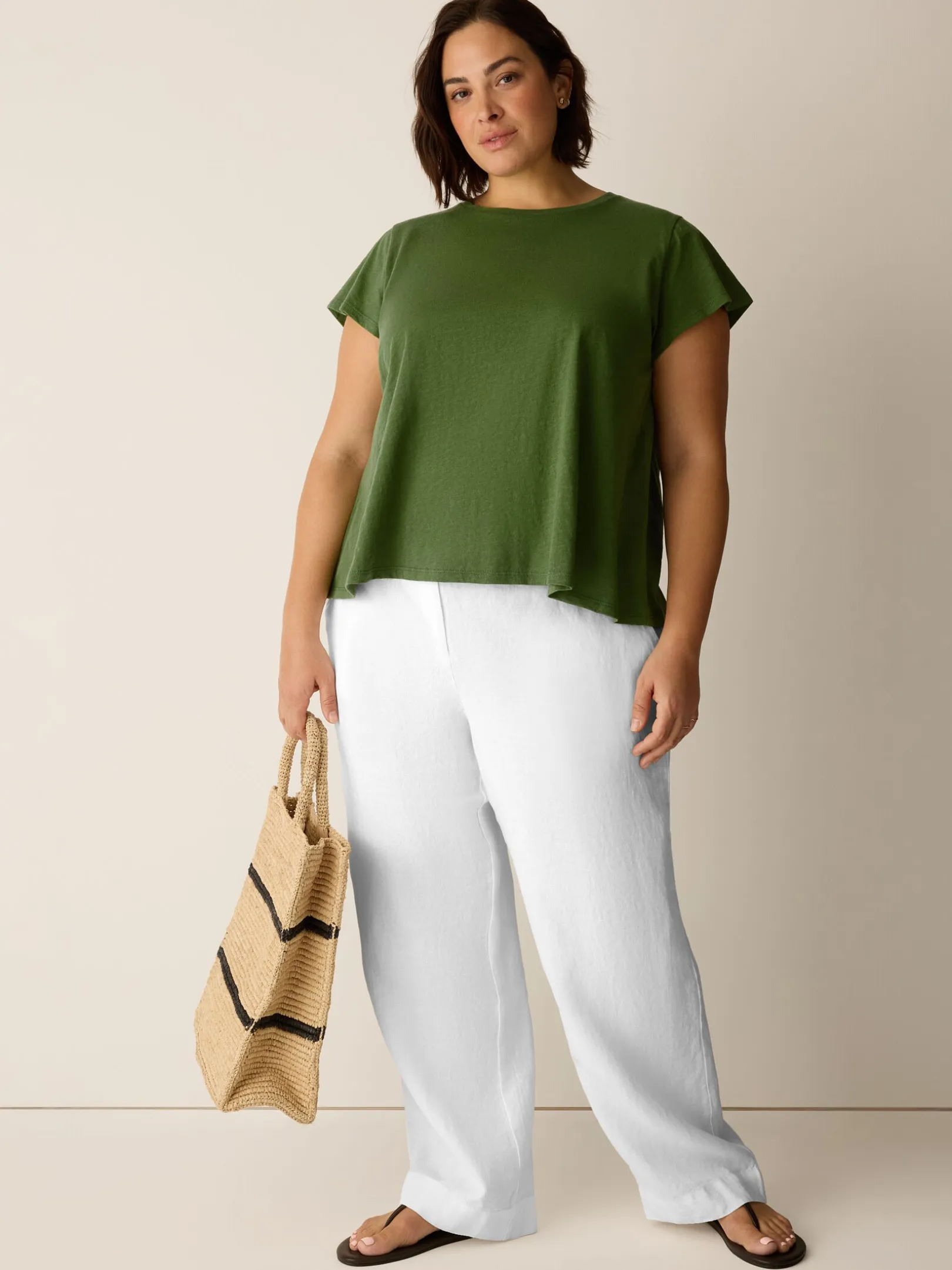 Organic Cotton Slubby Jersey Crew Neck Tee
