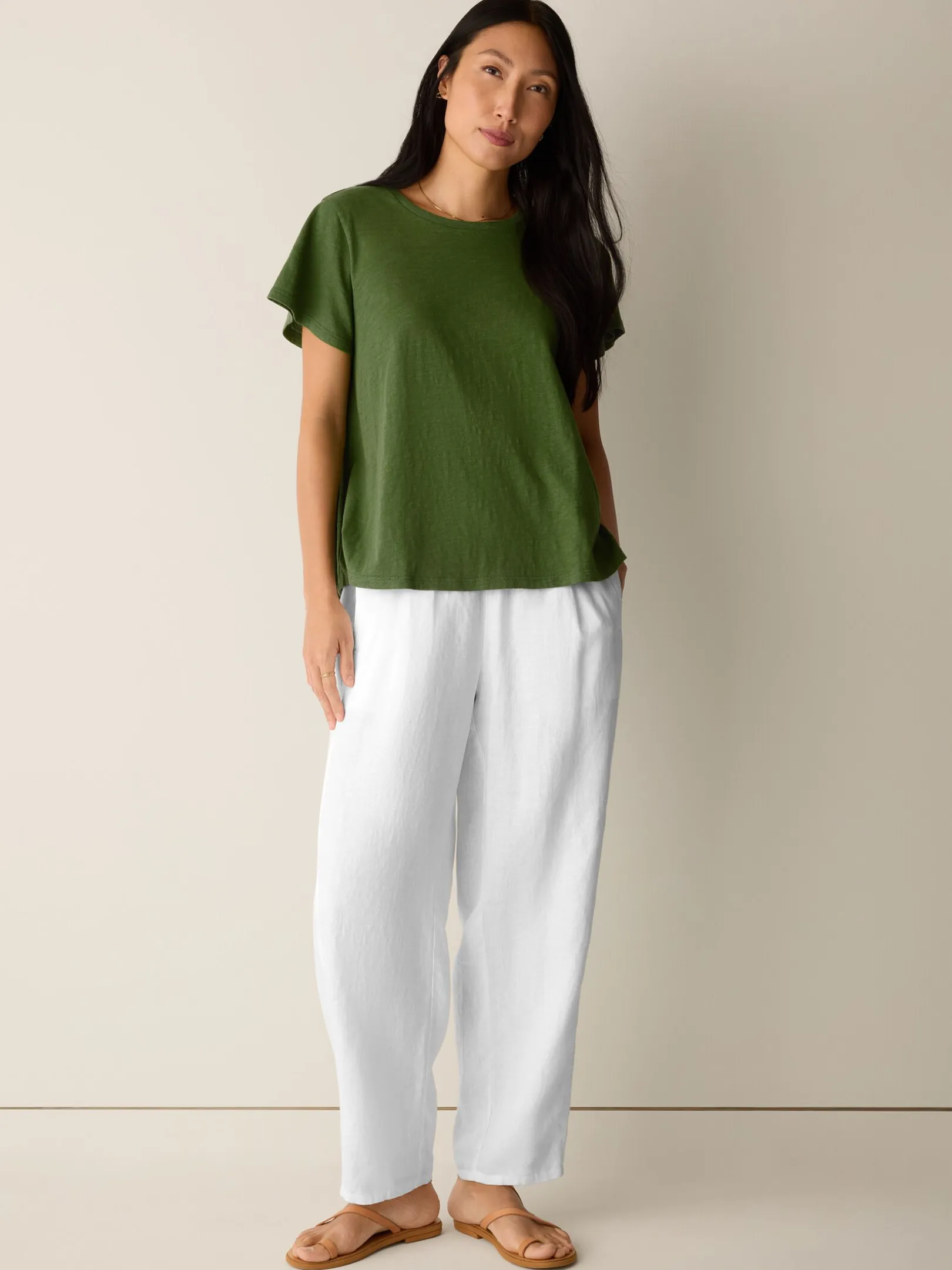 Organic Cotton Slubby Jersey Crew Neck Tee