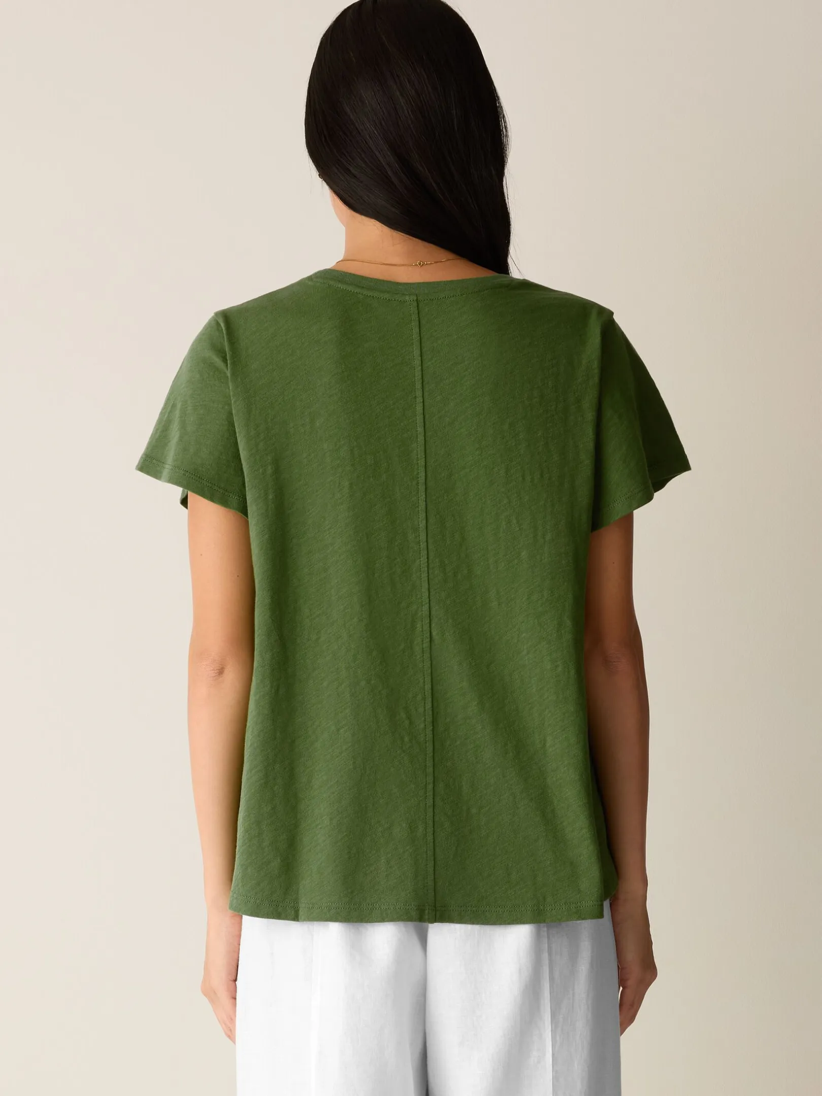 Organic Cotton Slubby Jersey Crew Neck Tee