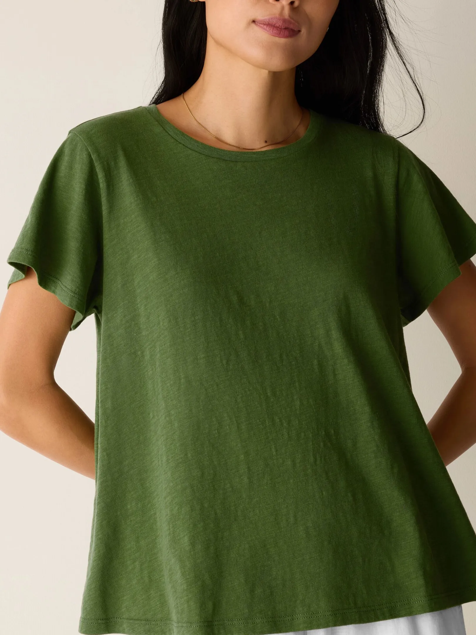 Organic Cotton Slubby Jersey Crew Neck Tee