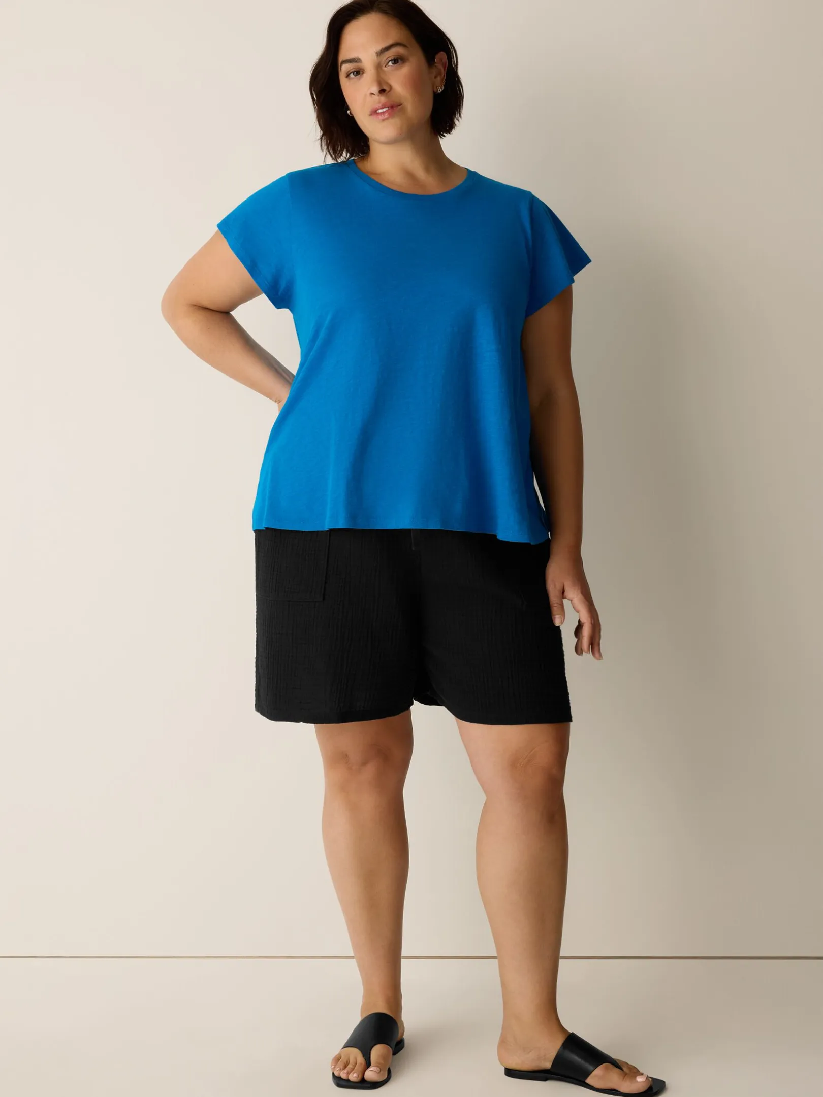Organic Cotton Slubby Jersey Crew Neck Tee