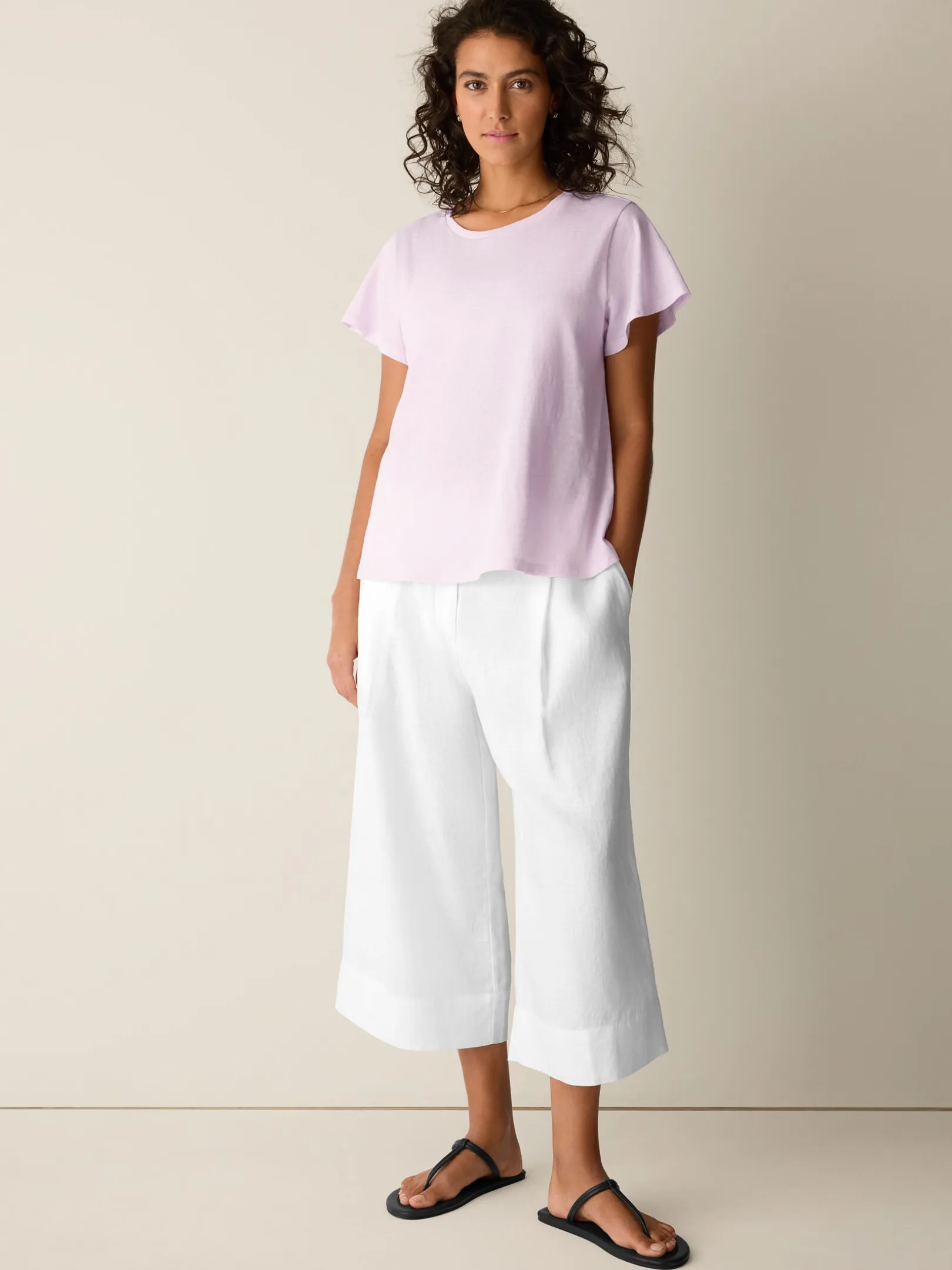 Organic Cotton Slubby Jersey Crew Neck Tee