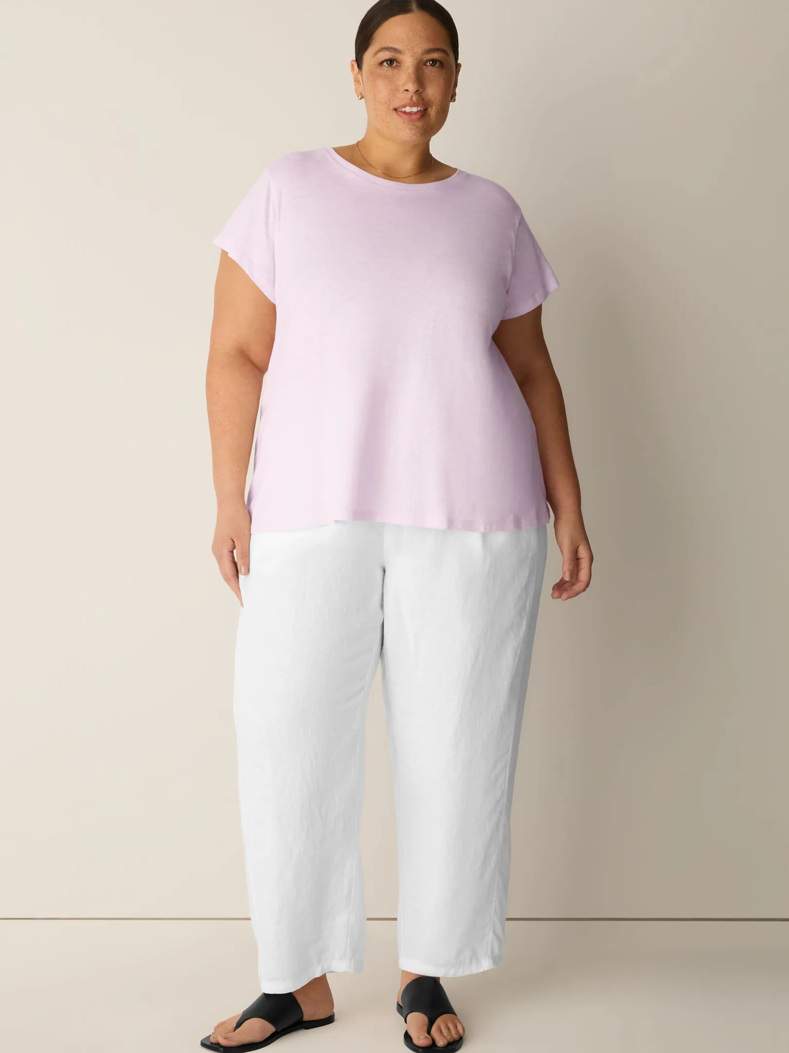 Organic Cotton Slubby Jersey Crew Neck Tee