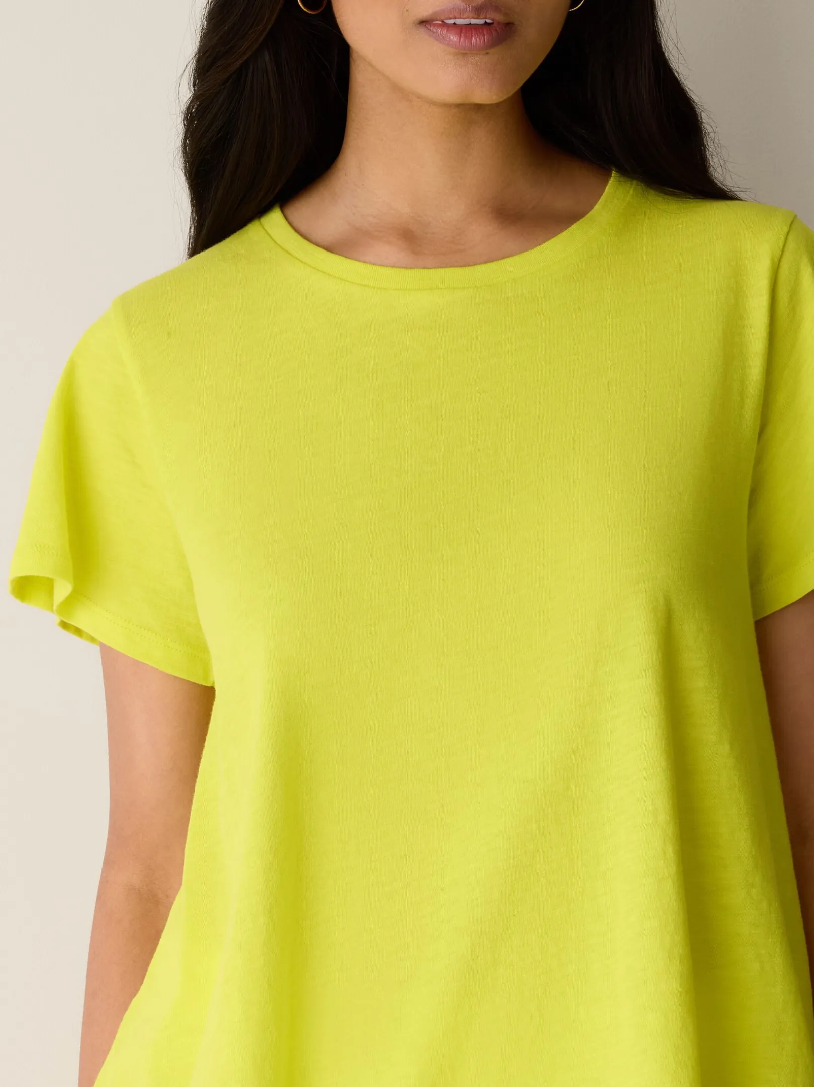 Organic Cotton Slubby Jersey Crew Neck Tee