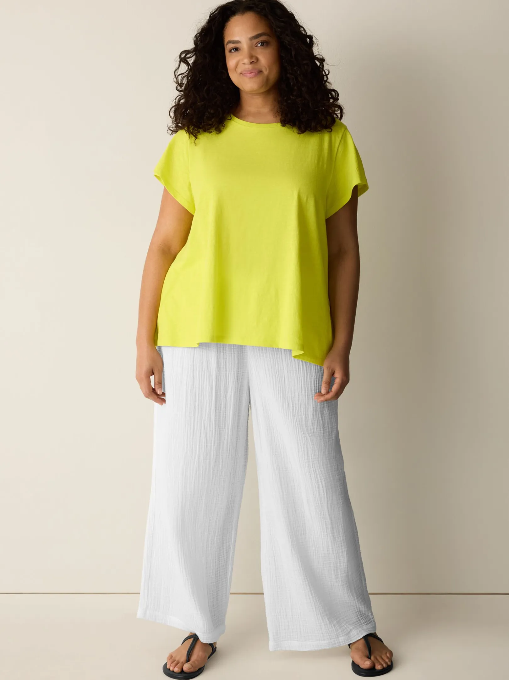 Organic Cotton Slubby Jersey Crew Neck Tee